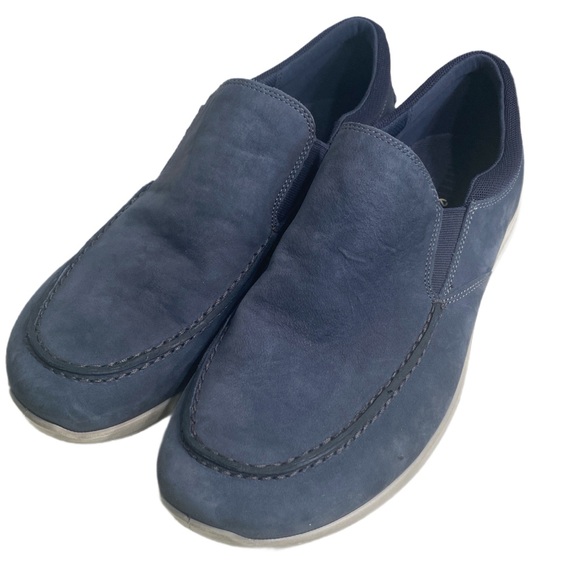 Ecco Mens Blue Suede Slip On Shoes Sz 43 9/9.5 - Picture 1 of 5